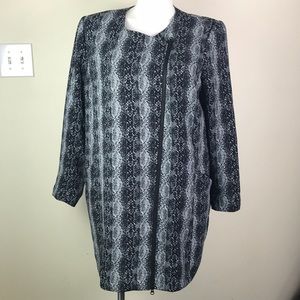 Sejour Snakeskin Print Jacket Zipper Front